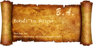 Boháts Alina névjegykártya